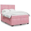 vidaXL Cama box spring con colch&oacute;n terciopelo rosa 160x200 cm