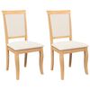 vidaXL Sillas de comedor con cojines 2uds madera maciza natural caucho