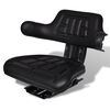 vidaXL Asiento de tractor con respaldo negro