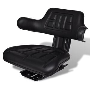 vidaXL Asiento de tractor con respaldo negro