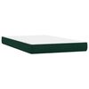 vidaXL Cama box spring con colch&oacute;n y LED terciopelo verde oscuro 120x220 cm