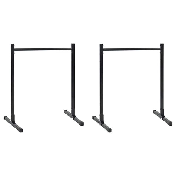 vidaXL Estaciones de Dip Manual 2 pcs Negro 109 x 90 x 105 cm