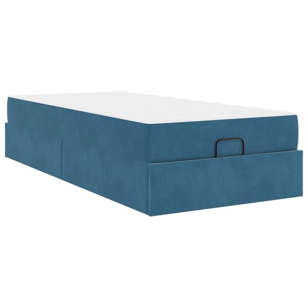 vidaXL Estructura de cama con colchón Azul 90 x 200 cm Terciopelo
