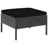 vidaXL Set muebles de jard&iacute;n 6 piezas y cojines rat&aacute;n sint&eacute;tico negro