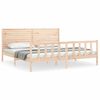 vidaXL Estructura de cama de matrimonio con cabecero madera maciza