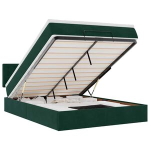 vidaXL Estructura cama otomana colch&oacute;n terciopelo verde oscuro