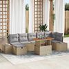 vidaXL Conjunto de sof&aacute; de jard&iacute;n 8 pcs Beige rat&aacute;n sint&eacute;tico