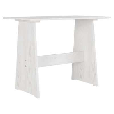 vidaXL Mesa de comedor con banco de madera maciza de pino blanca