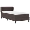 vidaXL Cama tipo Box Spring con colch&oacute;n Marr&oacute;n Oscuro 90 x 190 cm tela
