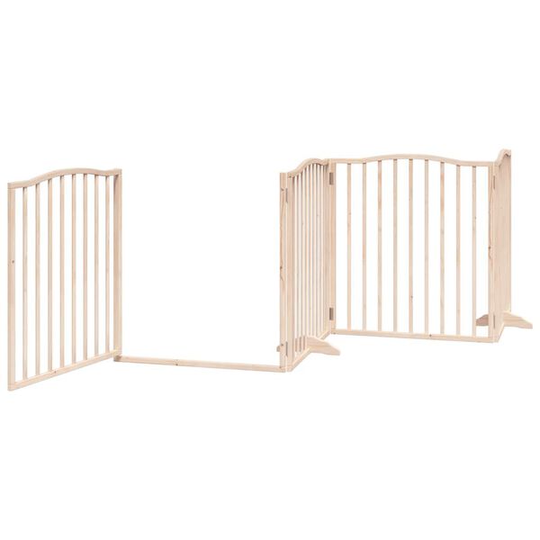 vidaXL Puerta para perros plegable 4 paneles madera de &aacute;lamo 320 cm