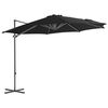 vidaXL Sombrilla de jard&iacute;n voladiza con palo de acero negro 300 cm