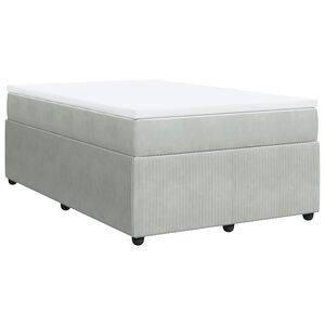 vidaXL Cama box spring con colch&oacute;n terciopelo gris claro 120x200 cm