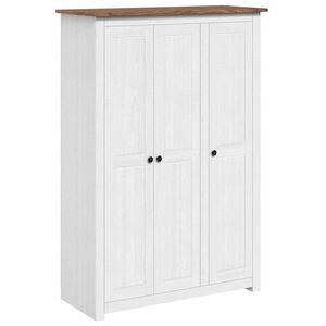 vidaXL Armario de 3 puertas pino Panam&aacute; Range blanco 118x50x171,5 cm