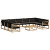 vidaXL Conjunto de sof&aacute;s de exterior 10 uds. 9 plaza Blanco y Negro