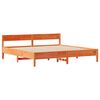 vidaXL Cama sin colch&oacute;n madera maciza de pino marr&oacute;n cera 200x200 cm