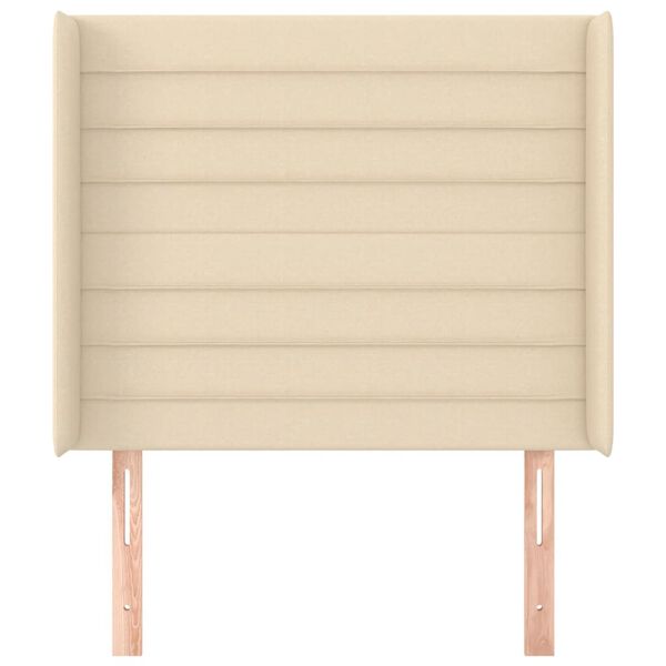 vidaXL Cabecero con orejas de tela color crema 103x16x118/128 cm