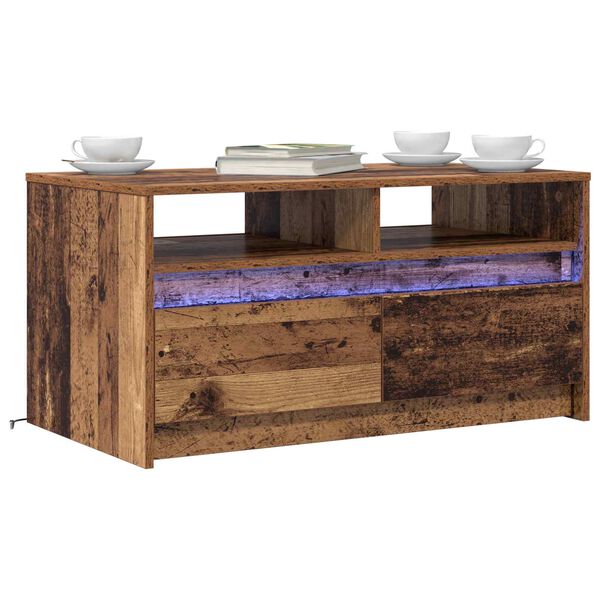 vidaXL Mesa de Caf&eacute; Madera vieja 90 x 50 x 45 cm Madera de ingenier&iacute;a