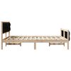 vidaXL Estructura de cama Negro 140 x 200 cm Madera de pino macizo