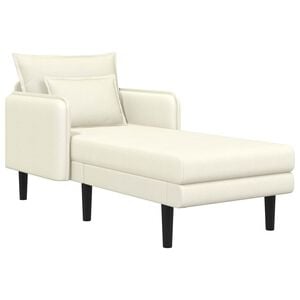 vidaXL Chaise longue de gran tama&ntilde;o Crema Tela de pana