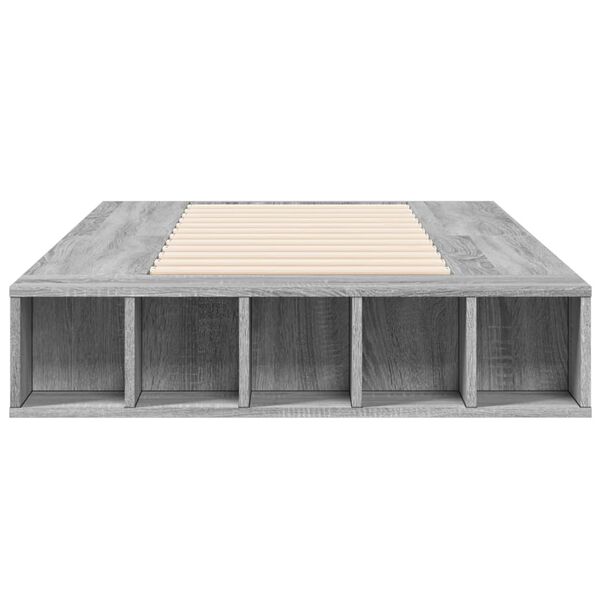 vidaXL Estructura de cama madera de ingenier&iacute;a gris Sonoma 90x190 cm