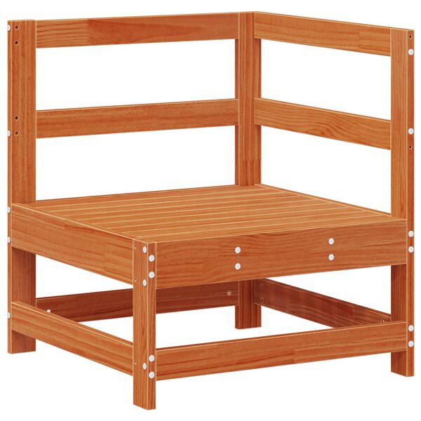 vidaXL Conjunto de Sof&aacute;s de Jard&iacute;n 8 pcs Marr&oacute;n Cera Pino macizo