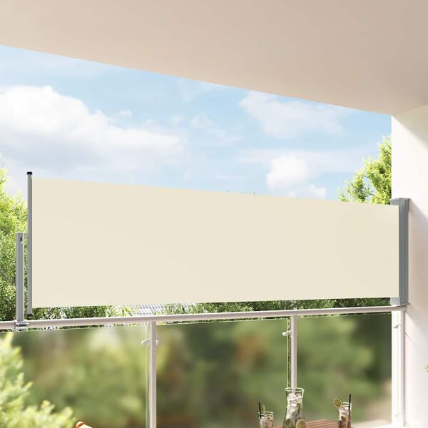 vidaXL Toldo lateral retr&aacute;ctil para patio 100x300 cm crema