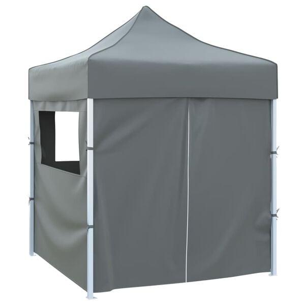 vidaXL Carpa plegable profesional 4 paredes acero gris antracita 2x2 m