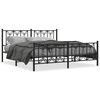 vidaXL Estructura cama sin colchón con estribo metal negro 183x213 cm
