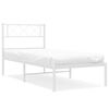 vidaXL Estructura cama sin colch&oacute;n con cabecero metal blanco 100x200cm