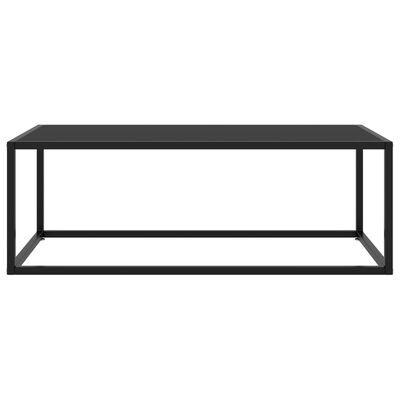 vidaXL Mesa de centro negra con vidrio negro 100x50x35 cm
