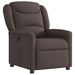 vidaXL Sill&oacute;n reclinable de tela marr&oacute;n oscuro