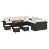 vidaXL Conjunto de sof&aacute;s de jard&iacute;n 14 uds. Negro rat&aacute;n sint&eacute;tico