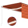 vidaXL Toldo retr&aacute;ctil manual con persiana y LED naranja/marr&oacute;n 4,5x3m