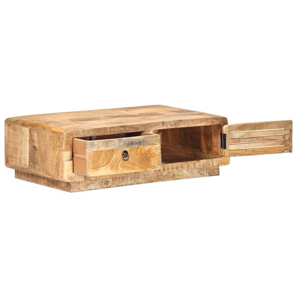 vidaXL Mesa de centro madera de mango rugosa 90x60x29 cm