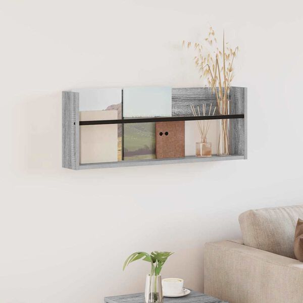 vidaXL Estante de revistas con estante Gris Sonoma 80 x 12 x 30 cm