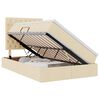 vidaXL Cama con almacenamiento y colch&oacute;n Crema 120 x 190 cm tela
