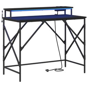 vidaXL Escritorio Roble Negro 100 x 50 x 86,5 cm Madera de ingenier&iacute;a