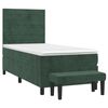 vidaXL Cama box spring con colch&oacute;n terciopelo verde oscuro 90x200 cm