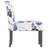 vidaXL Silla tapizada de tela con estampado de flores azul