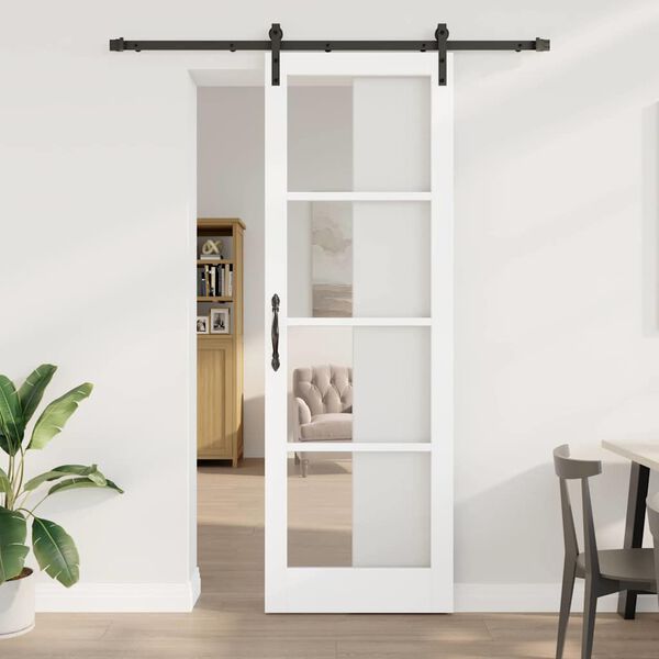 vidaXL Puerta Corredera ORKDAL y Negro 78 x 232 cm