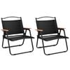 vidaXL Sillas de camping 2 uds tela Oxford negro 54x43x59 cm