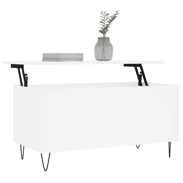 vidaXL Mesa de centro madera contrachapada blanco 90x44,5x45 cm