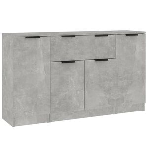 vidaXL Aparadores 3 piezas madera contrachapada gris cemento