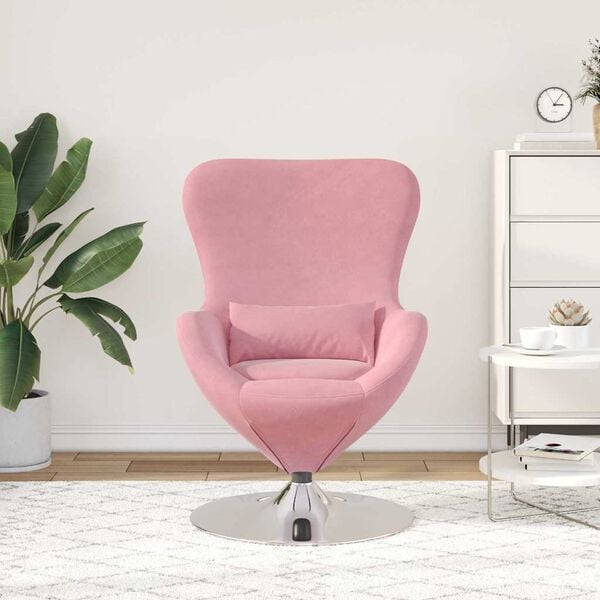 vidaXL Sill&oacute;n huevo Rosa Terciopelo