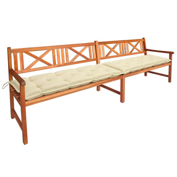 vidaXL Banco de jard&iacute;n con cojines madera maciza de acacia 240 cm