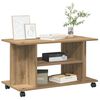 vidaXL Mueble de TV ruedas madera ingenier&iacute;a roble artisan 80x40x45 cm