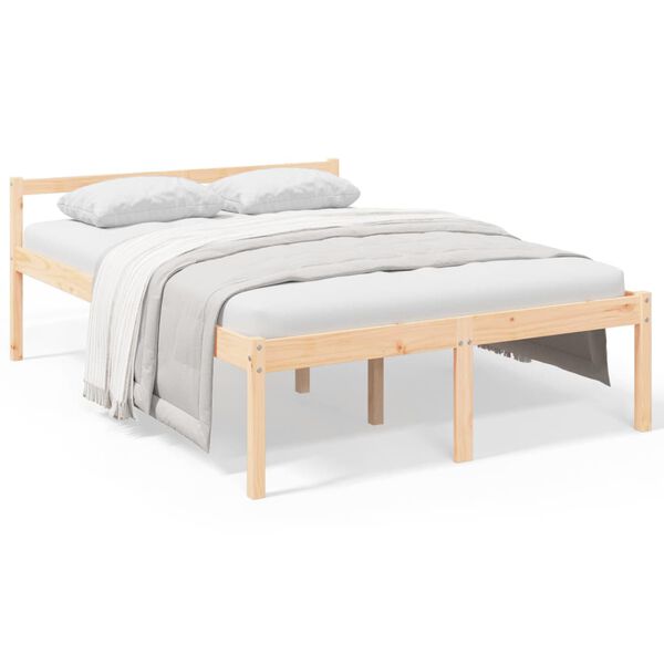 vidaXL Cama para personas mayores madera maciza pino 120x190 cm
