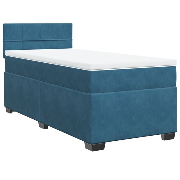 vidaXL Cama box spring con colch&oacute;n terciopelo azul 100x200 cm