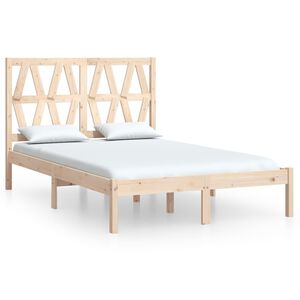 vidaXL Estructura de cama madera maciza de pino 140x190 cm