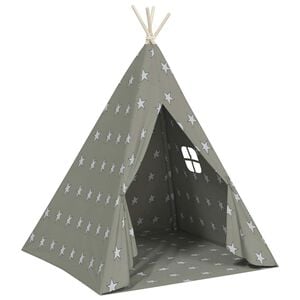 vidaXL Tienda tipi para ni&ntilde;os con bolsa poli&eacute;ster gris 115x115x160 cm